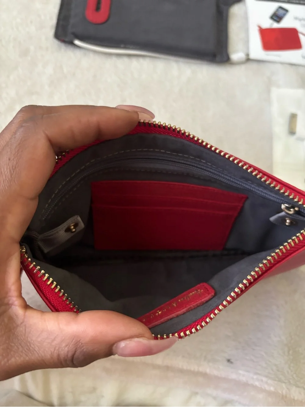 Handbag Butler red leather
